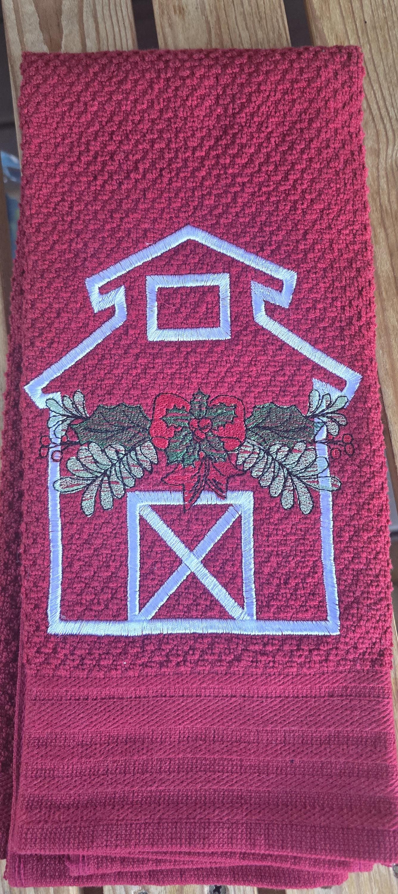 Holiday Farm Animal Embroidered Kitchen Towels