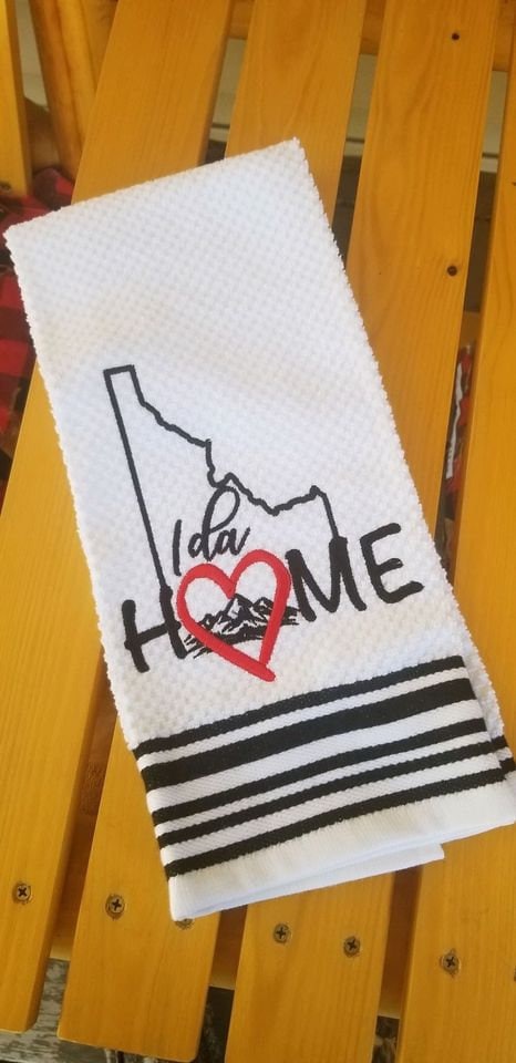 Embroidered Idaho Home Kitchen Towel – Mountain Heart Design