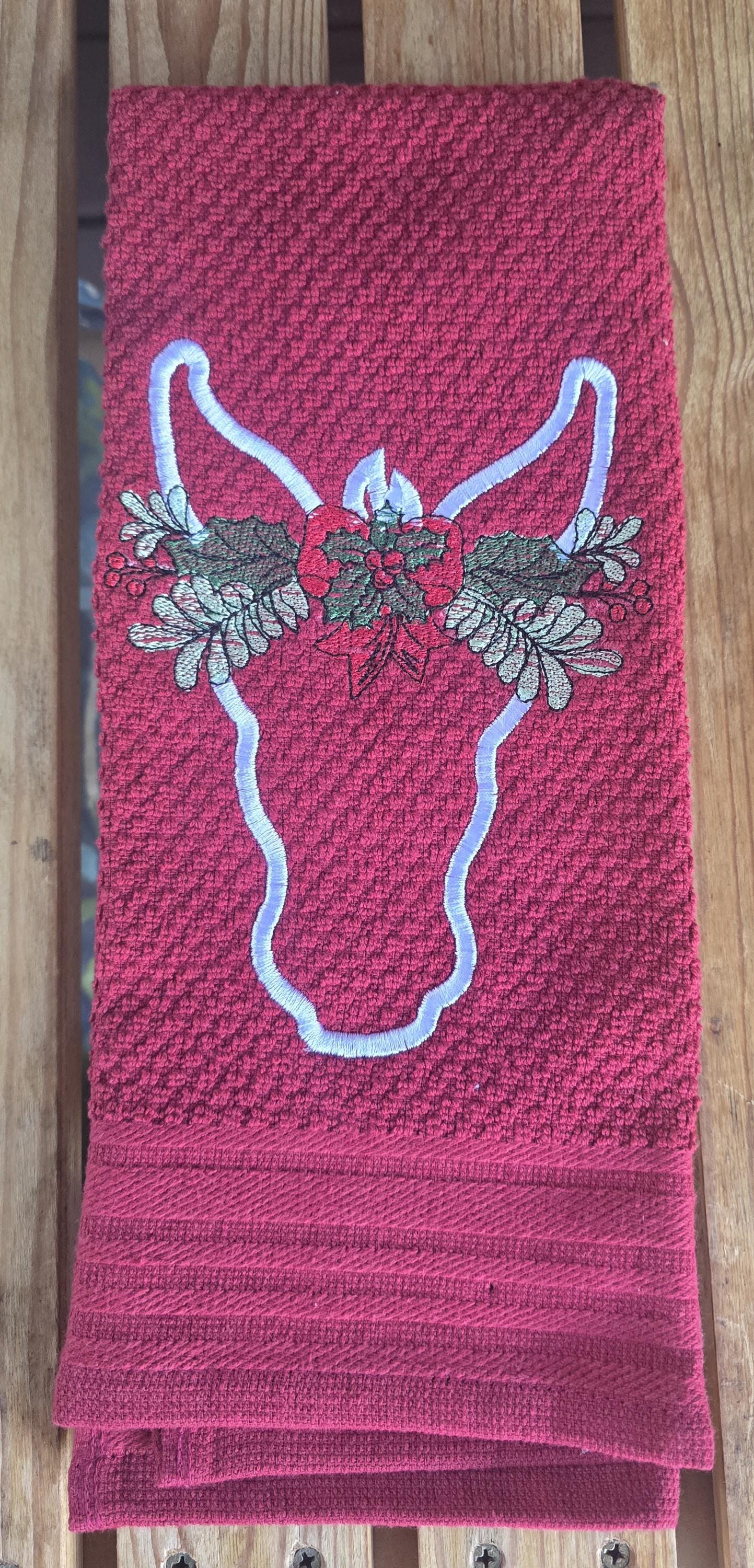 Holiday Farm Animal Embroidered Kitchen Towels