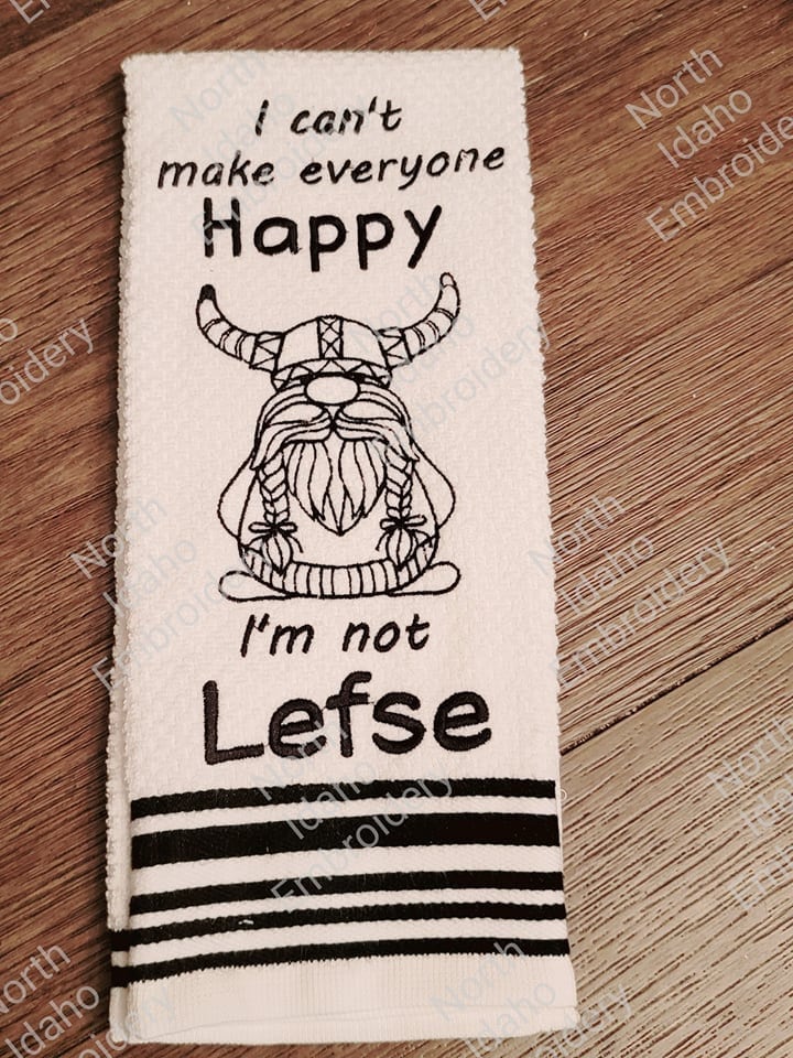 I Can't Make you Happy... I'm Not Lefse with man Gnome Funny Scandinavian Design