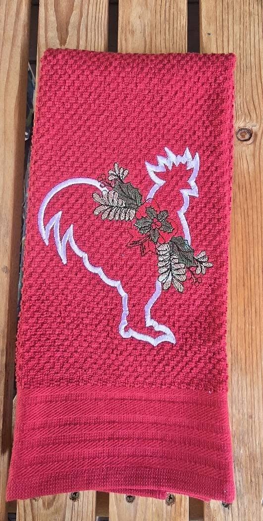 Holiday Farm Animal Embroidered Kitchen Towels